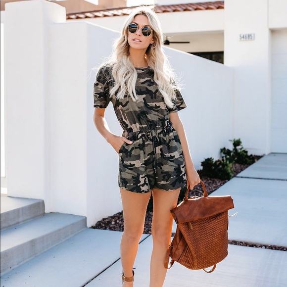 Soldier On Cami Pocketed Romper - Vici - Picture 2 of 8